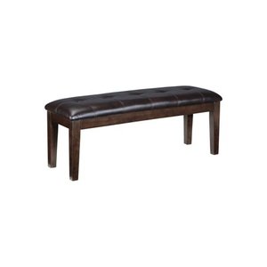 lot 211 image: Haddigan Large Upholstered Dining Room Bench WoodDark Brown - Signature Design by Ashley