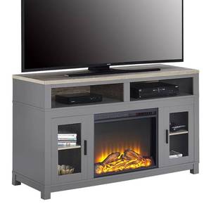lot 216 image: Paramount Electric Fireplace TV Stand for TVs up to 60 Wide - Gray - Room & Joy