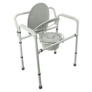 lot 5937 image: BARIATRIC Bedside Commode by MDS - 3 in 1 Toilet Chair - Extra Wide, Pre-Assembled & Folding - HEAVY DUTY Bathroom Seat