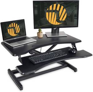 lot 5941 image: Standing Desk With Height Adjustable Fezibo 32 Inches Stand Up Black Desk