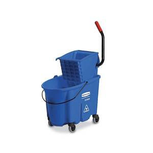 lot 5968 image: Rubbermaid Commercial FG758888BLUE WaveBrake High-Performance Side Press Combo, Blue