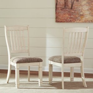 lot 5976 image: Set of 2 Bolanburg Dining Upholstered Side Chair Antique White - Signature Design by Ashley