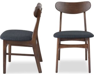 lot 5988 image: Edloe Finch EF-Z3-DC009 Gramercy Dark Grey Mid-Century Modern Dining Chair - Set of 2