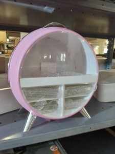 lot 1917 image: Round Shape Makeup Case Organizer Pink