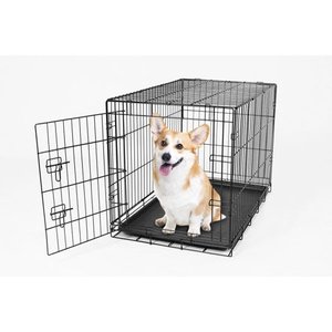 lot 1921 image: Carlson Pet Products Single Door Pet Crate, Black, Small, 30L