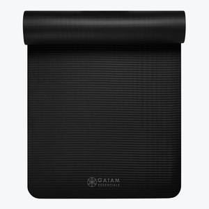 lot 1929 image: Gaiam Essentials Fitness Mat 10mm Black 72l X 24w