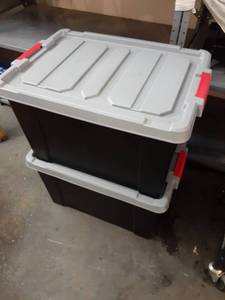 lot 1969 image: lot of two plastic storage tubs with lids