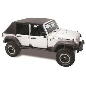 lot 4565 image: Pavement Ends by Bestop 5684535 Black Diamond Frameless Sprint Top for Jeep Wrangler