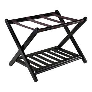 lot 4582 image: Winsome Wood Reese Wooden Luggage Rack with Shelf, Espresso