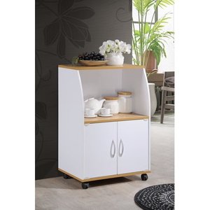 lot 7981 image: Hodedah Mini Microwave Cart, White