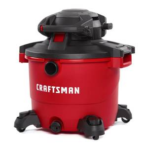 lot 8643 image: Craftsman 16 gal. Corded 6-12 hp 12 amps 120 volt Red 29 lb. 1 pc. WetDry Vacuum with Blower