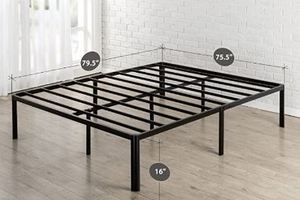 lot 7982 image: Zinus Van 16 Inch Metal Platform Bed Frame With Steel Slat Support