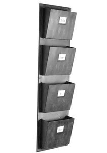 lot 7920 image: Linon AHW-M1240-1 Metal Mail Mailboxes Vertical 4 Slot
