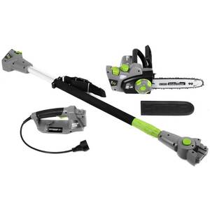 lot 1511 image: Earthwise CVPS43010 2-in-1 Electric corded 7 Amp Convertible Pole Saw, Handheld Chain Saw 10 Bar and Chain