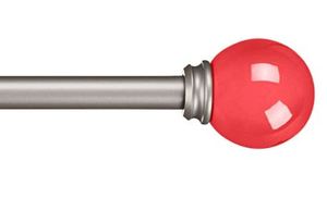lot 1508 image: AmazonBasics Decorative 58 Curtain Rod with Round Finials, 86-120, Pink