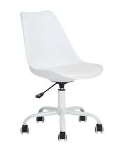 lot 1513 image: Porch & Den Brookstone White Molded Seat Task Chair Retail $114.49