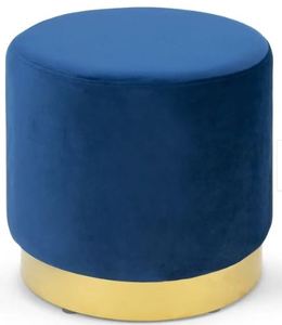 lot 1551 image: Silver Orchid Corday Medium Velvet Footstool Ottoman Retail $79.98