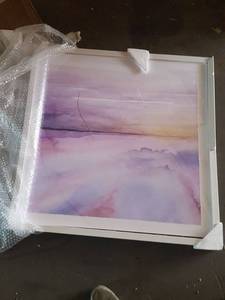 lot 809 image: Damaged, See Photos Painting 32 x 32 x 1.26, White Frame