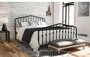 lot 813 image: The Gray Barn Latigo Metal Platform Bed Retail $253.49