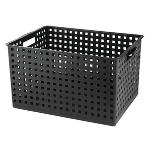 lot 827 image: iDesign Modulon X8 BPA-Free Plastic Stackable Storage Bin with Handles - 10.3 x 13.3 x 18, Black