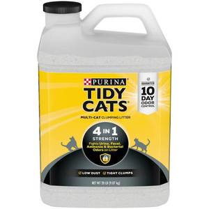 lot 1224 image: Purina Tidy Cats Clumping Cat Litter, 4-in-1 Strength Multi Cat Litter - (2) 20 lb. Jugs