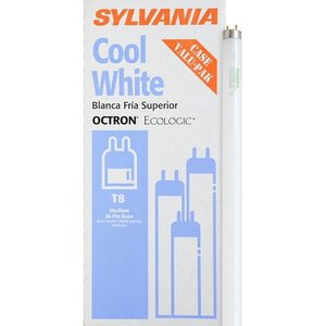 lot 1258 image: Sylvania 22433 32-watt T8 Octron Fluorescent Ecologic Lamp with Instant Start or Rapid Start, Cool White, 12-Pack