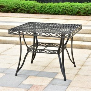lot 1545 image: International Caravan Segovia 39-inch Iron Patio Dining Table Retail $211.99