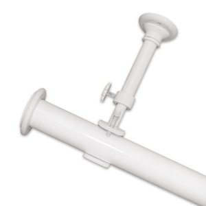 lot 1558 image: Pinnacle White Optima End Cap Curtain Rod Set