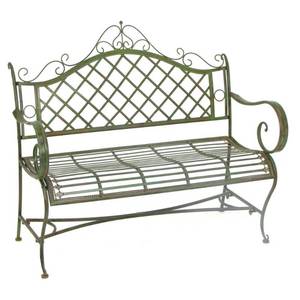 lot 1561 image: Iron Garden Bench Stephania in Antique White Retail $292.95