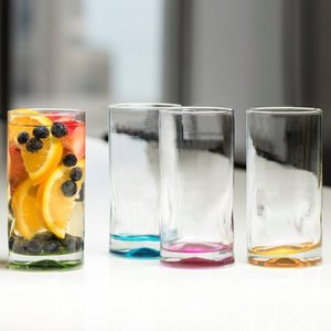 lot 1565 image: Libbey Impressions Colors Tumbler Glasses, Set of 4