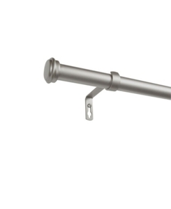 lot 1566 image: 84-160 Topper Patio Window Curtain Rod with Flat Cap Finial Set Matte Silver - Exclusive Home