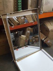 lot 7233 image: Carson Carrington Salsnas Metal Frame Rectangular Mirror Retail $157.49