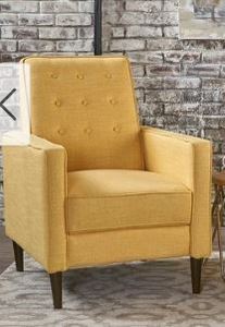 lot 92 image: Strick & Bolton Simone Mid-Century Recliner Club Chair Muted Yellow