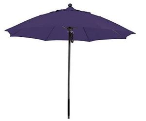 lot 788 image: California Umbrella 9 Round 100% Fiberglass Frame Market Umbrella, Push Lift, Black Pole, Pacifica Purple Fabric