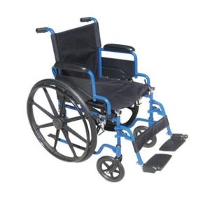 lot 802 image: Drive- Blue Streak Wheelchair with 18 Flip-Back Desk Arms and Swing-Away Footrests, BLS18FBD-SF
