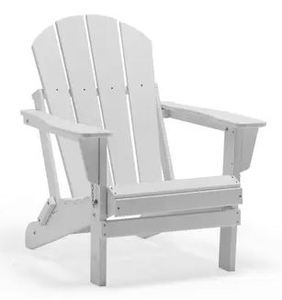lot 1229 image: Laguna Outdoor Poly Folding Patio Adirondack Chair - White