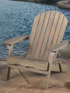 lot 1234 image: Hayle Outdoor Reclining Wood Adirondack Chair with Footrest by Christopher Knight Home