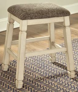 lot 4630 image: The Gray Barn Willow Cottage Antique White Upholstered Stool (Set of 2) Retail $125.99
