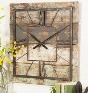 lot 4634 image: The Gray Barn Jartop Square Wall Clock - 27.5H x 27.5W x 1.5D