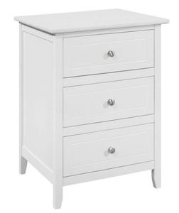 lot 4635 image: Glory Furniture 3 drawer nightstand White model number G 1317-n-90