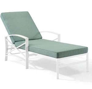 lot 4851 image: Davis Chaise Lounge Chair in White with Mist Cushions by Havenside Home Retail $306.99