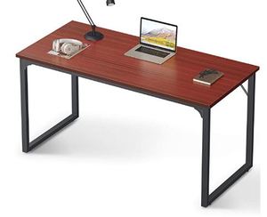 lot 7224 image: Coleshome Computer Desk 55, Modern Simple Style Desk for Home Office, Sturdy Writing Desk,Black