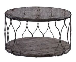 lot 7236 image: Octavia Gray Round Coffee Table by Furniture of America