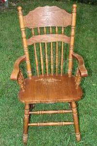 lot 1107 image: Vintage Spindle Back Captains Chair