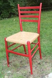 lot 1104 image: Vintage Ladderback Chair with Woven Seat