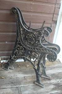 lot 1075 image: Set of (2) Antique Wrought Iron Bench Ends