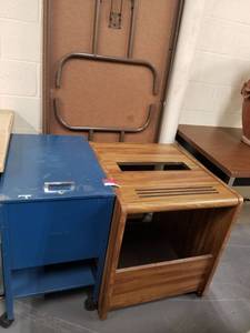 lot 250 image: Rolling File Cabinet, Computer Cabinet, 6ft Folding Table