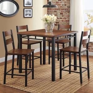 lot 10504 image: Better Homes & Gardens Austen 5-Piece Counter Height Dining Set, Vintage Oak