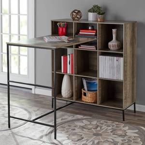 lot 10537 image: Mainstays 9-Cube Standing Storage Desk, Rustic Brown