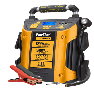 lot 10574 image: EVERSTART MAXX Jump Starter  Power Station, 1200 Peak Battery Amps with 500W Inverter and 120 PSI Compressor (J5CPDE)